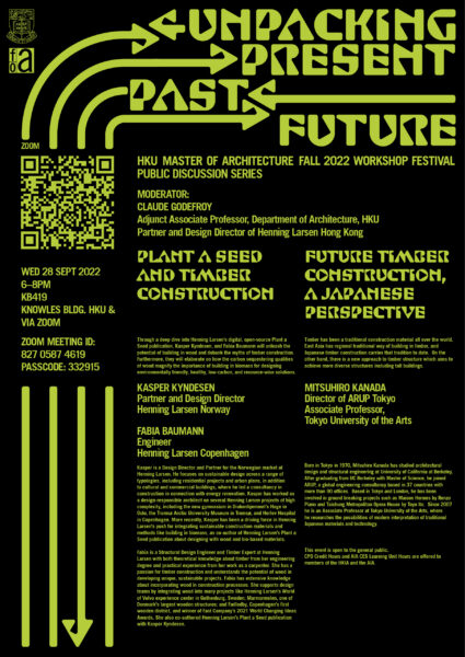 “Plant a Seed and Timber Construction” and “Future Timber Construction, a Japanese Perspective”